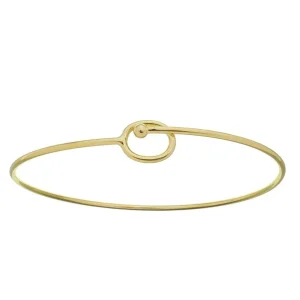 Bracelete liso com detalhe transpassado folheado